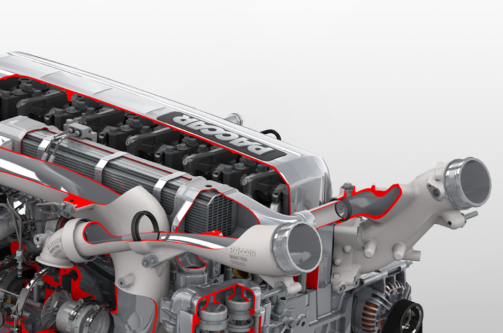 PACCAR MX-13 Euro 6 engine detail engine brake